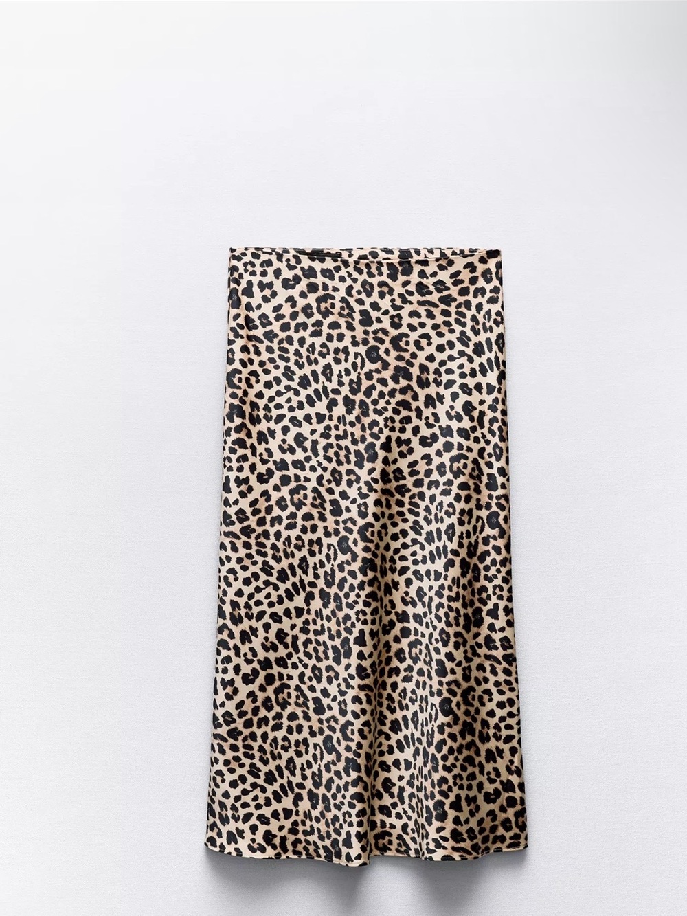 Zara Satin Effect Leopard Midi Skirt – Size S – New Without Tags